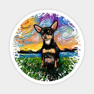 Short Hair Black and Tan Chihuahua Night (splash version) Magnet